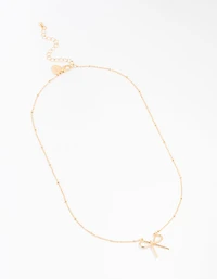 Collier à chaîne de boule en or avec arc