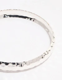 Bracelet martelé argenté mince