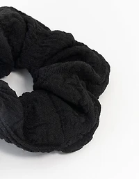 Chouchou-tissu noir Seersucker
