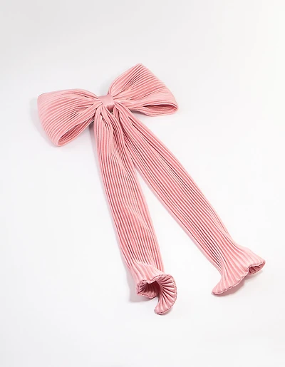 Classic Fabric Plisse Bow Clip