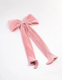 Classic Fabric Plisse Bow Clip