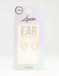 Gold Plated Titanium Sleeper Earrings 10 MM