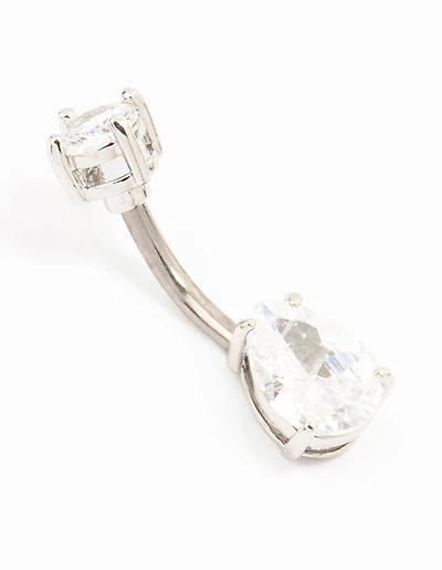 Titanium Medium Pear And Round Belly Bar