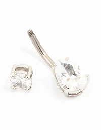 Titanium Medium Pear And Round Belly Bar