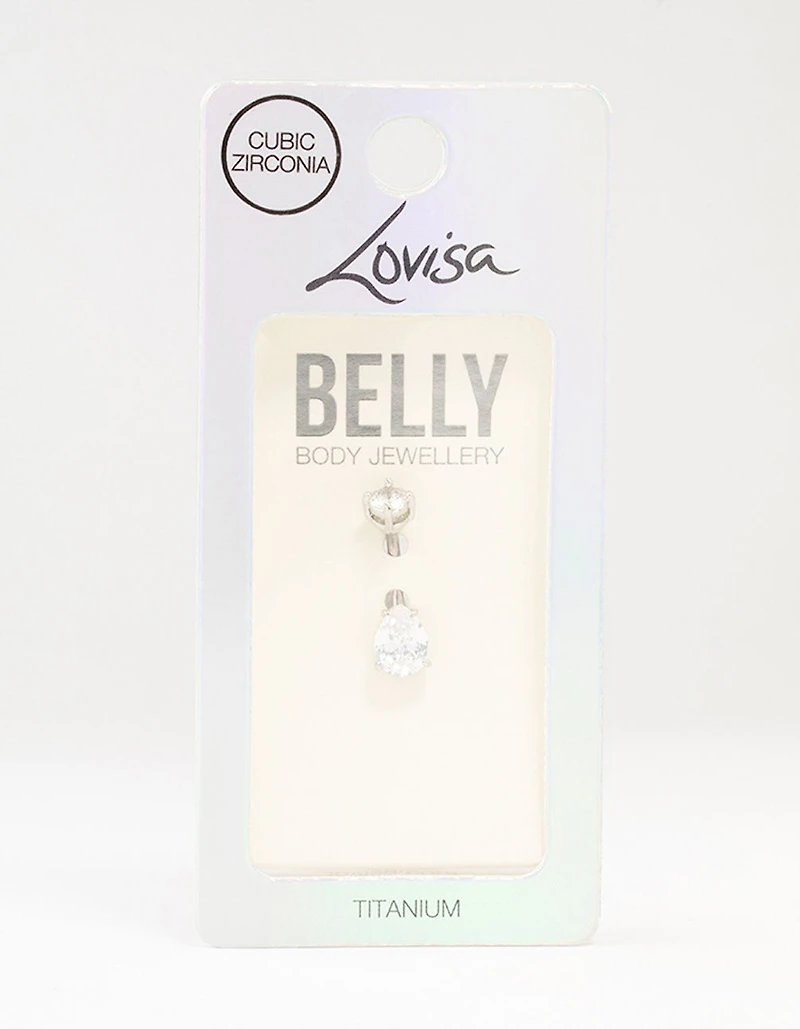 Titanium Medium Pear And Round Belly Bar