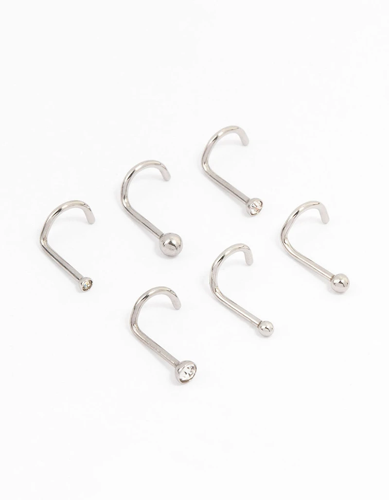 Surgical Steel Corkscrew And Ball Nose 6-Pack