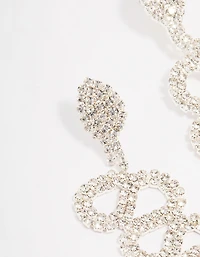 Silver Snake Diamante Swirl Drop Earrings