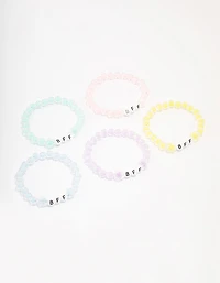 Pastel Beaded Friendship Bracelet 5-Pack