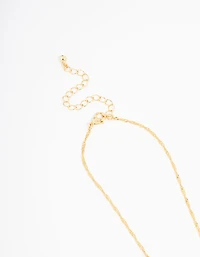 Gold Plated Mary Hammered Cross Necklace 2-Pack