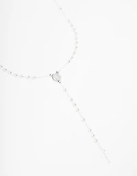 Silver Plated Mary Cross Ball Necklace