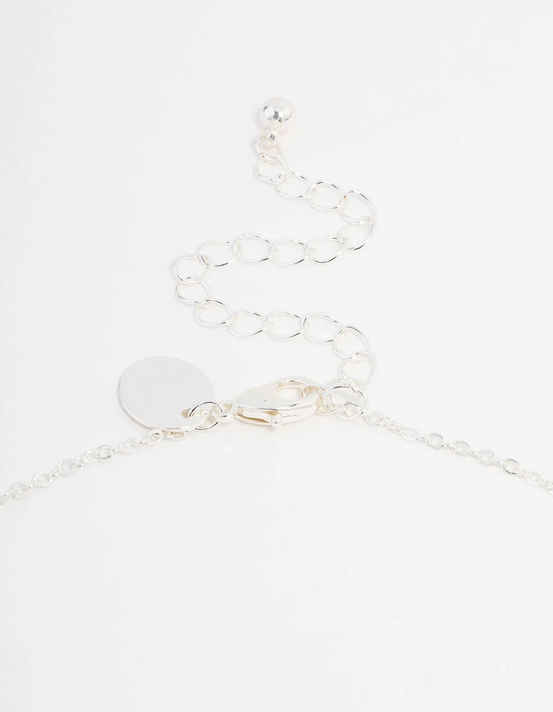 Silver Plated Diamante Cross Necklace & Stud Earrings Set