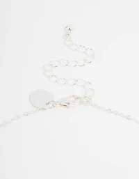 Silver Plated Diamante Cross Necklace & Stud Earrings Set