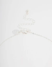 Silver Plated Diamante Cross Necklace & Stud Earrings Set