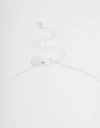 Silver Plated Cubic Zirconia Mini Cross Necklace & Stud Earrings Set
