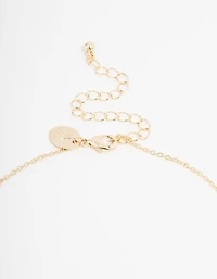 Gold Plated Cubic Zirconia Angel Necklace & Stud Earrings Set