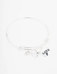 Silver Plated Disc Charm Bangle