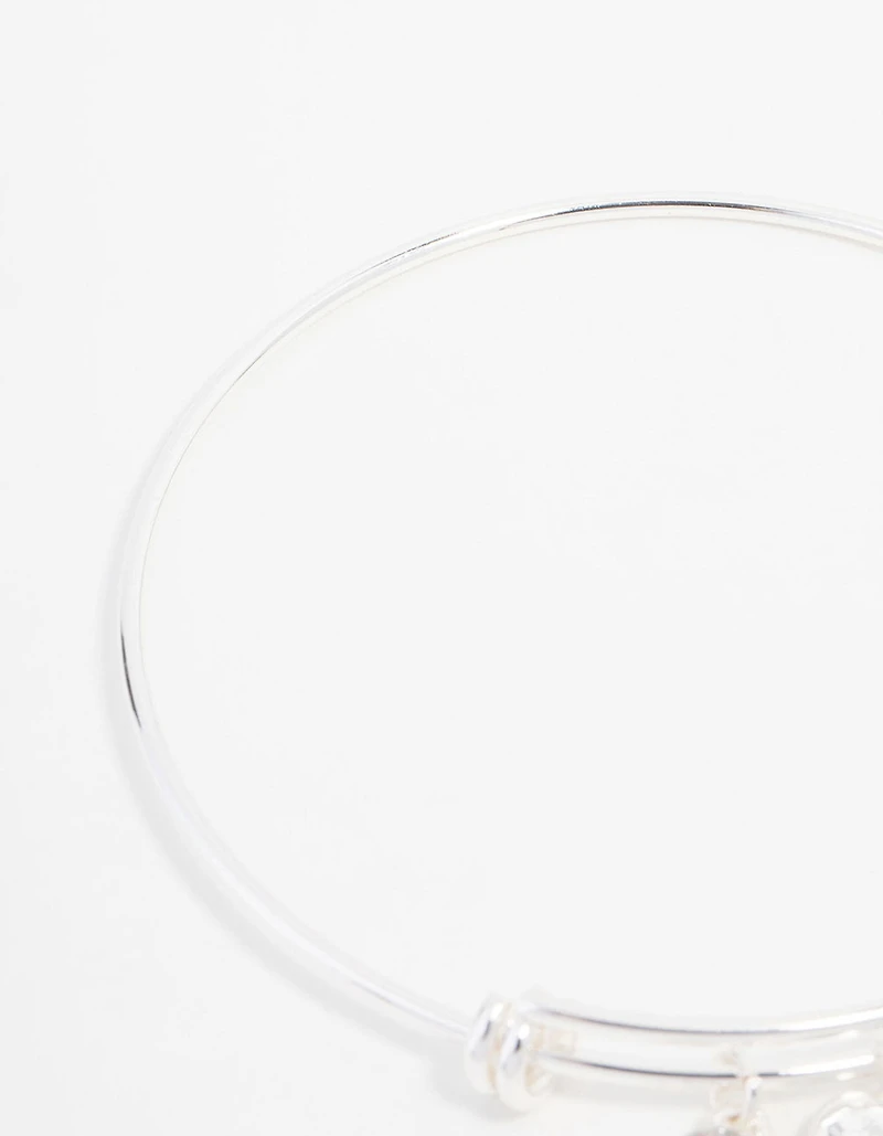 Silver Plated Disc Charm Bangle