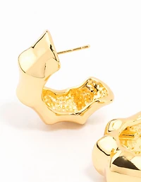 Waterproof Gold Plated Stainless Steel Bamboo Hoop Earrings