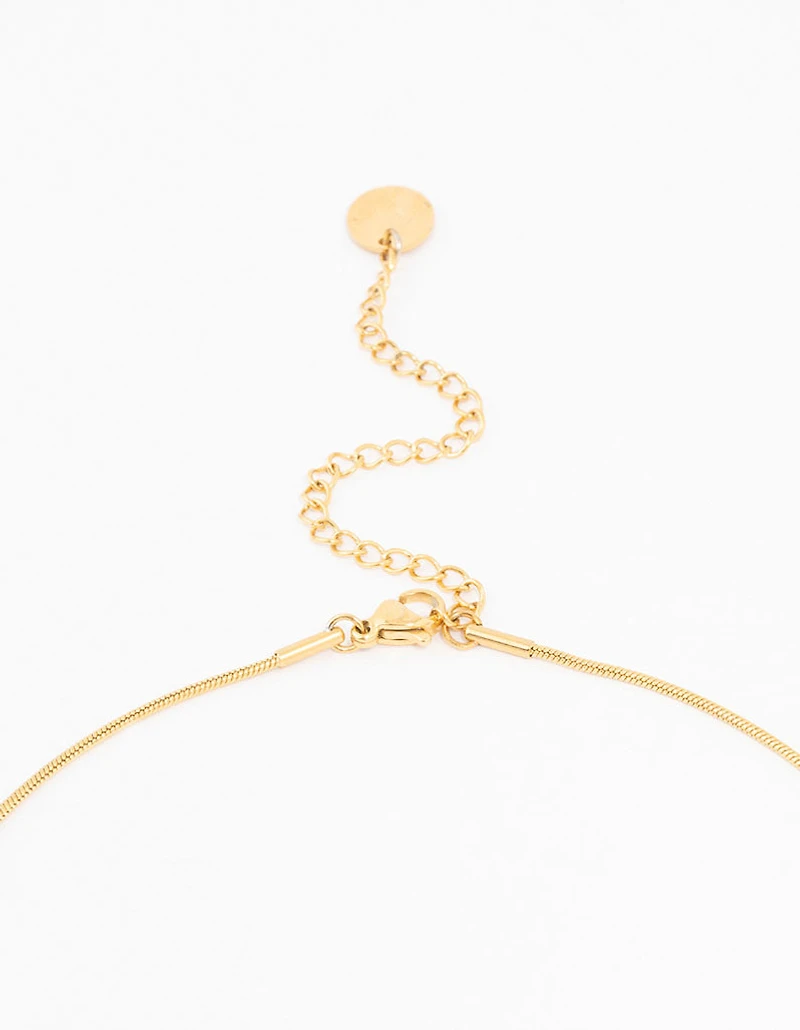 Waterproof Gold Plated Stainless Steel Pull Through Lariat Necklace