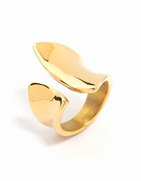 Waterproof Gold Plated Stainless Steel Wrapped Cocktail Ring