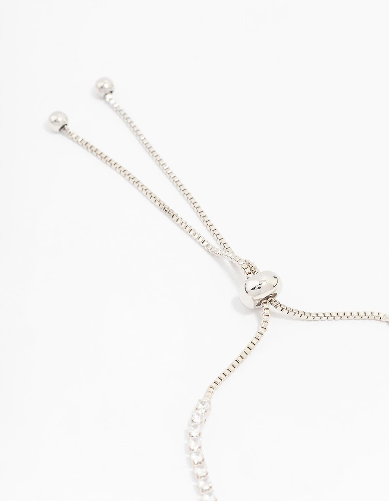 Silver Cubic Zirconia Toggle Bracelet