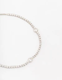 Silver Cubic Zirconia Toggle Bracelet