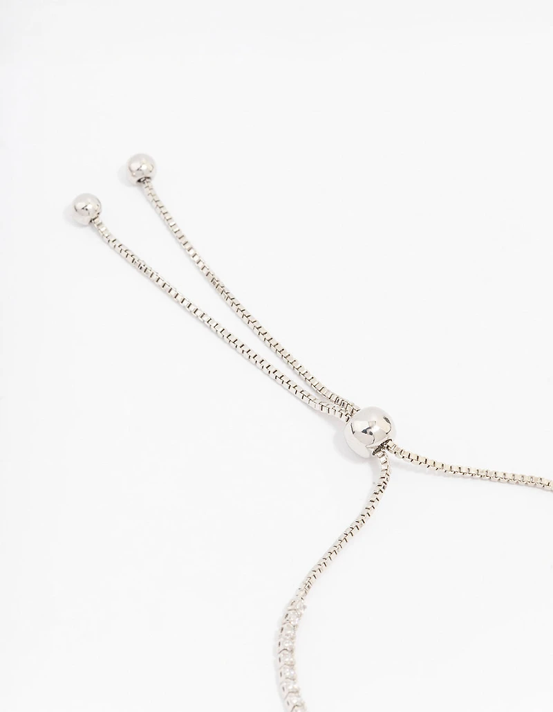 Silver Cubic Zirconia Toggle Bracelet