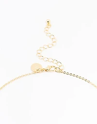 Gold Plated Pave Letter K Necklace