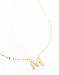 Gold Plated Pave Letter Necklace