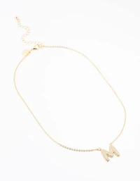 Gold Plated Pave Letter Necklace