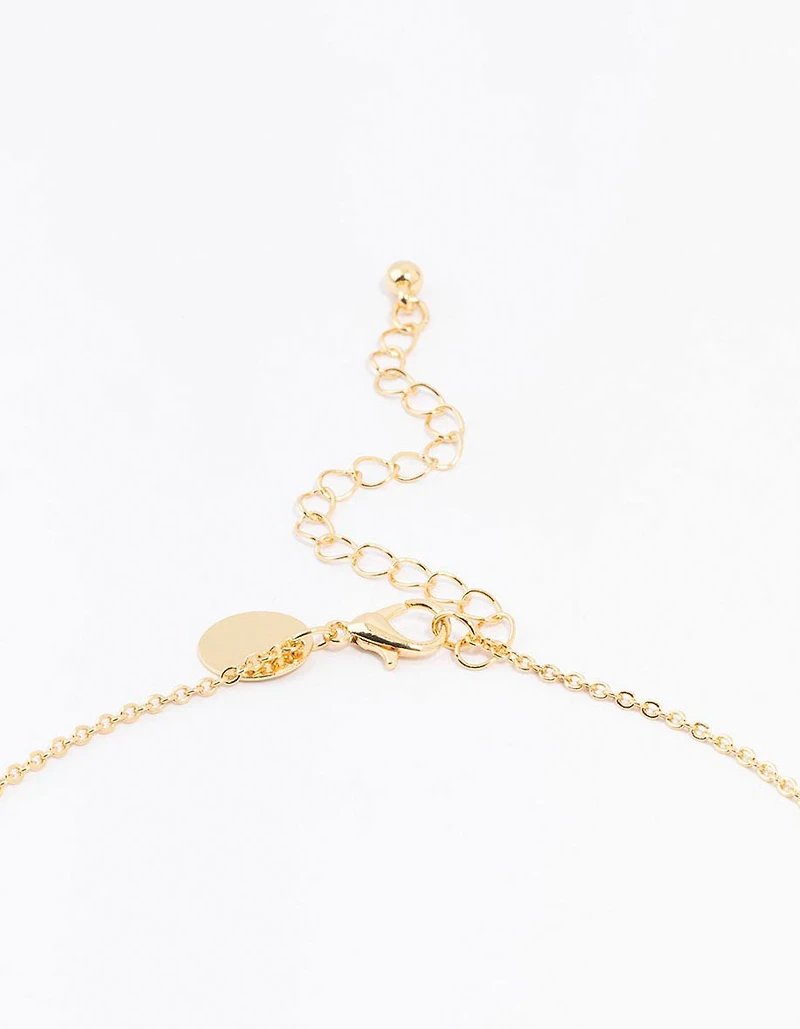 Gold Plated Pave Letter Necklace