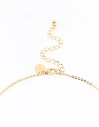 Gold Plated Pave Letter R Necklace