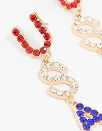 Red, White & Blue USA Drop Earrings