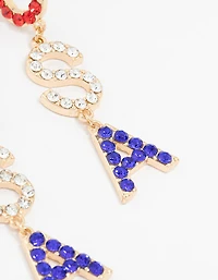 Red, White & Blue USA Drop Earrings