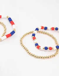 Red, White & Blue Beaded Bracelet Pack