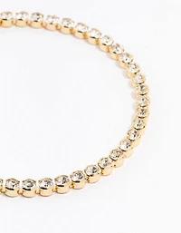 Bracelet de tennis rond en diamant plaqué or