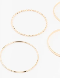 Gold Twisted Bangle Bracelets 4-Pack