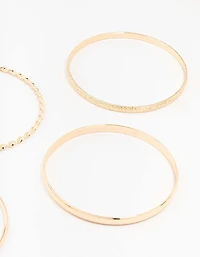 Gold Twisted Bangle Bracelets 4-Pack