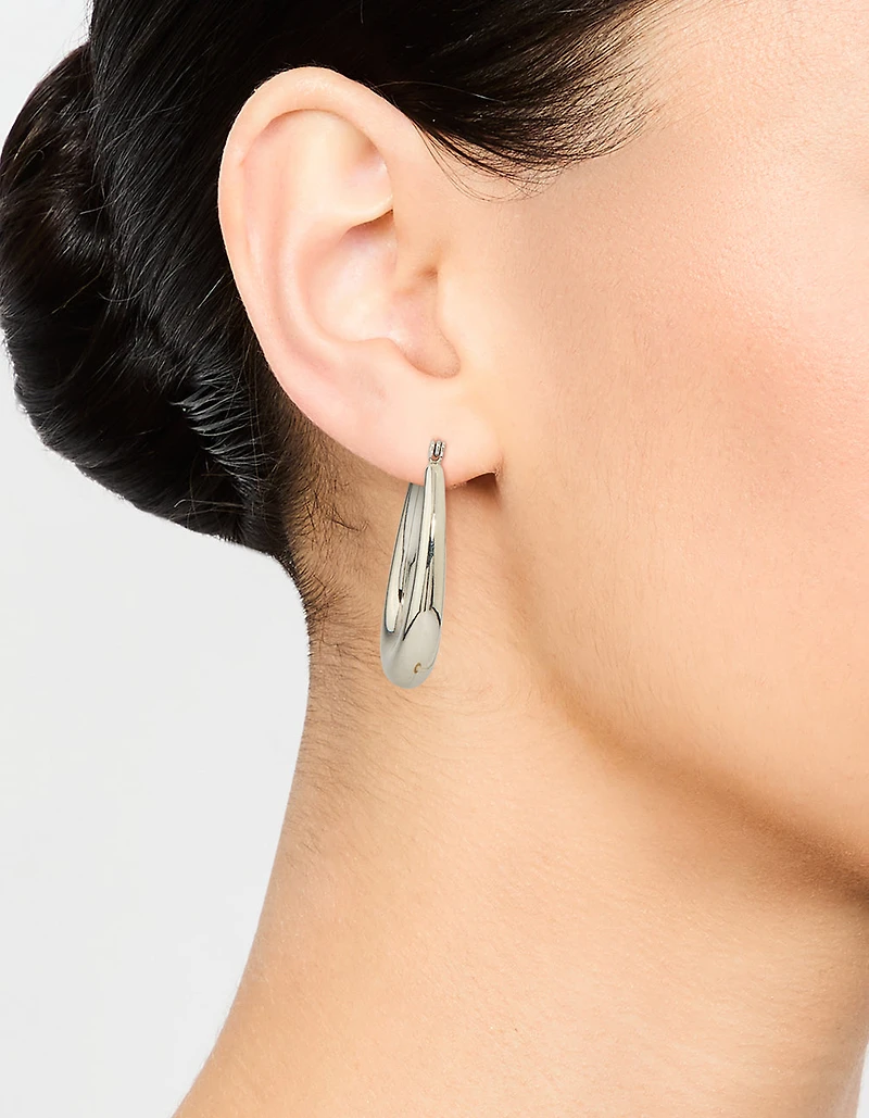 Boucles d’oreilles Silver Narrow Teardrop Hoop