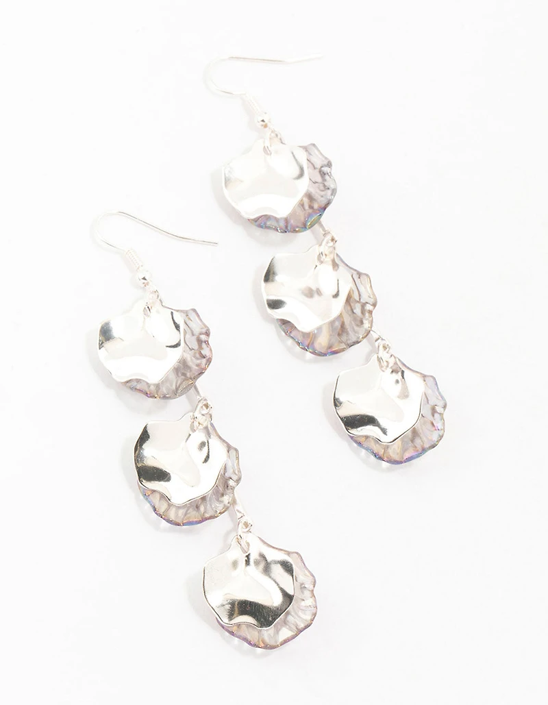 Boucles d’oreilles holographiques en forme de pétale en or