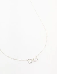 Silver Encased Diamante Infinity Necklace