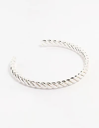 Silver Twisted Rope Wrist Cuff
