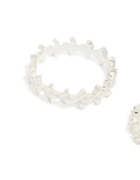 Silver Flower Vine Rings 3-Pack