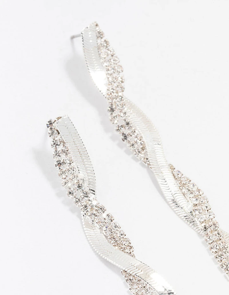 Silver Studs & Drop Cup Chain Earrings Multipack