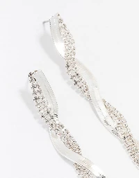 Silver Studs & Drop Cup Chain Earrings Multipack