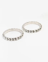 Silver Diamante Stretch Bracelet 2-Pack