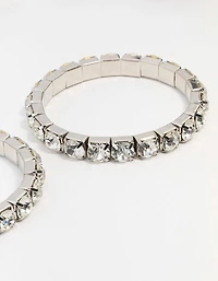 Silver Diamante Stretch Bracelet 2-Pack