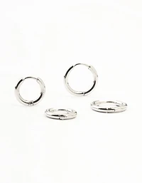 Surgical Steel Classic Hoop Earrings 2-Pack