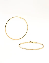 Gold Plated Surgical Steel Classic Hoop Earrings 60MM