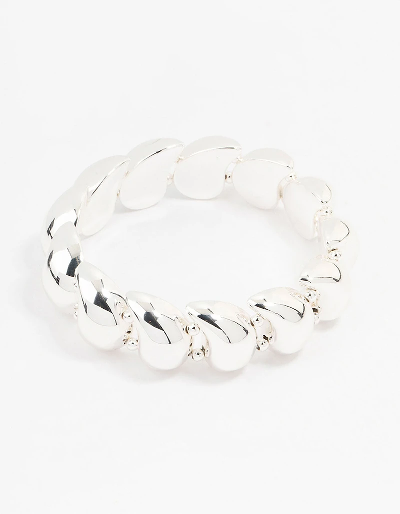 Bracelet stretch en forme de goutte d’eau en argent